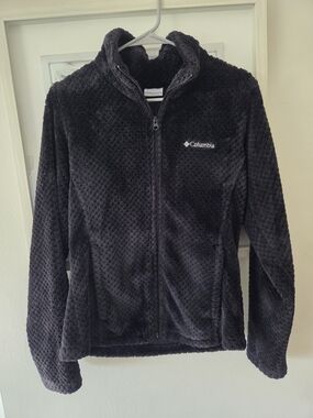 Columbia Black Plush Full-Zip Fleece Jacket Womens Medium